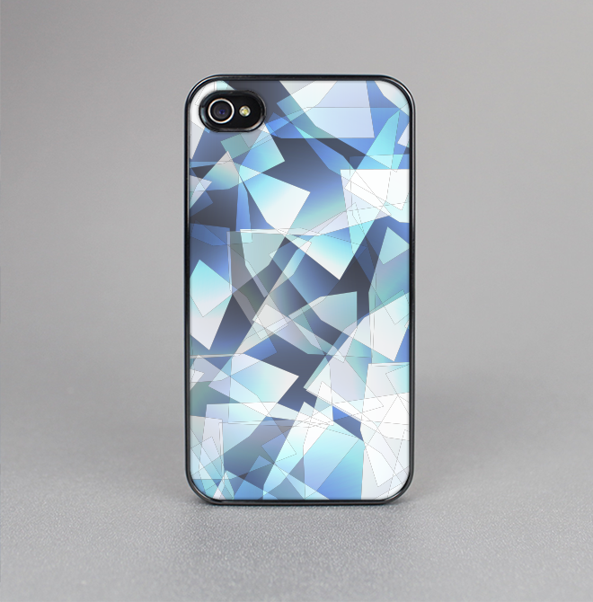 The Vector Abstract Shaped Blue Overlay V3 Skin-Sert for the Apple iPhone 4-4s Skin-Sert Case