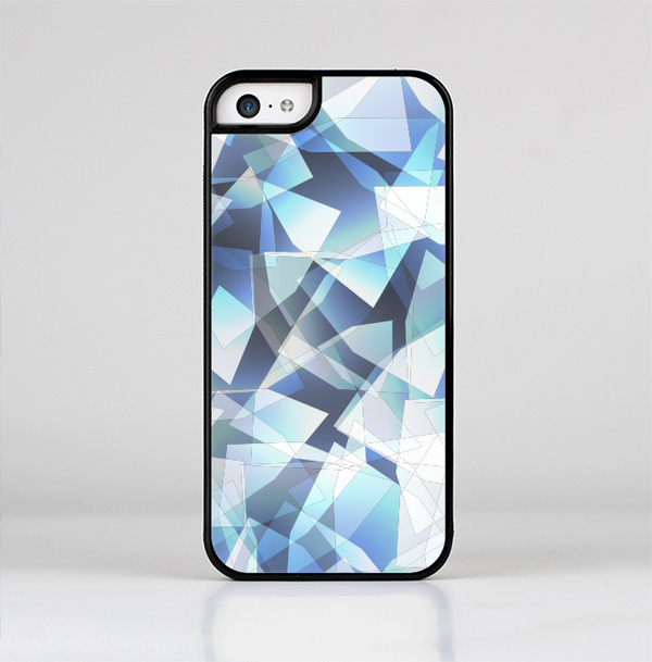 The Vector Abstract Shaped Blue Overlay V3 Skin-Sert for the Apple iPhone 5c Skin-Sert Case