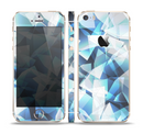 The Vector Abstract Shaped Blue Overlay V3 Skin Set for the Apple iPhone 5s