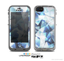 The Vector Abstract Shaped Blue Overlay V3 Skin for the Apple iPhone 5c LifeProof Case