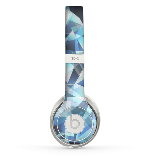 The Vector Abstract Shaped Blue Overlay V3 Skin for the Beats by Dre Solo 2 Headphones