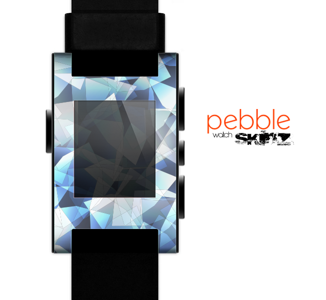 The Vector Abstract Shaped Blue-Orange Overlay Skin for the Pebble SmartWatch for the Pebble Watch