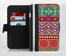 The Vector Aztec Birdy Pattern Ink-Fuzed Leather Folding Wallet Credit-Card Case for the Apple iPhone 6/6s, 6/6s Plus, 5/5s and 5c