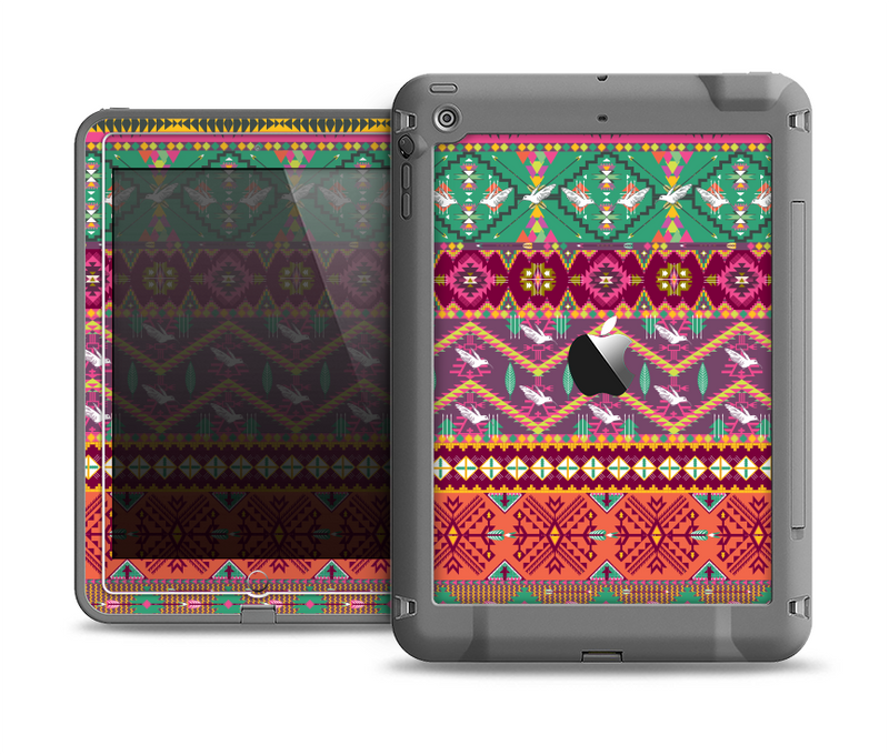 The Vector Aztec Birdy Pattern Apple iPad Air LifeProof Fre Case Skin Set