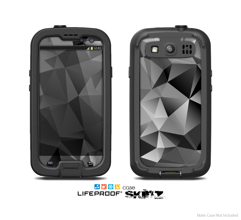 The Vector Black & White Abstract Connect Pattern Skin For The Samsung Galaxy S3 LifeProof Case