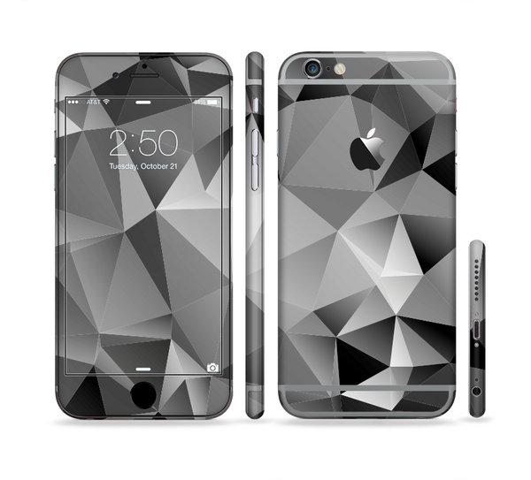 The Vector Black & White Abstract Connect Pattern Sectioned Skin Series for the Apple iPhone 6