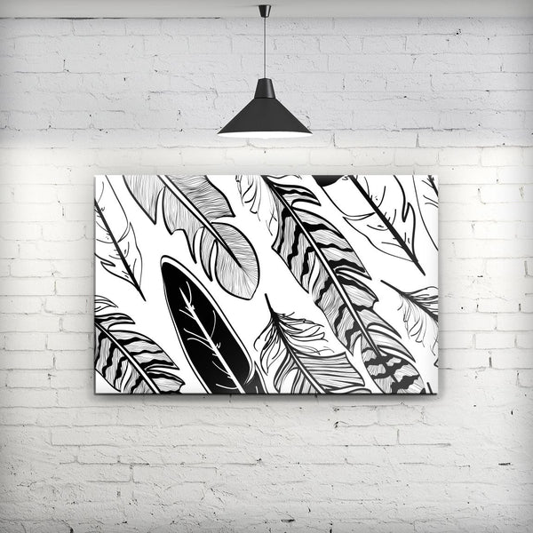 Vector_Black_and_White_Feathers_Stretched_Wall_Canvas_Print_V2.jpg