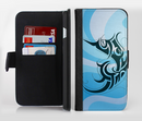 The Vector Blue Abstract Fish Ink-Fuzed Leather Folding Wallet Credit-Card Case for the Apple iPhone 6/6s, 6/6s Plus, 5/5s and 5c