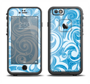 The Vector Blue Abstract Swirly Design Apple iPhone 6/6s LifeProof Fre Case Skin Set