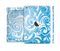 The Vector Blue Abstract Swirly Design Full Body Skin Set for the Apple iPad Mini 3