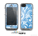 The Vector Blue Abstract Swirly Design Skin for the Apple iPhone 5c LifeProof Case