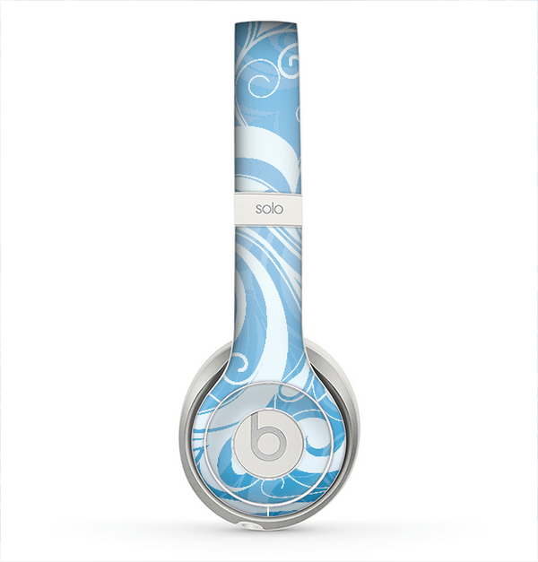 The Vector Blue Abstract Swirly Design Skin for the Beats by Dre Solo 2 Headphones
