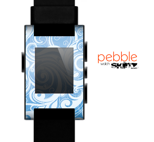 The Vector Blue Abstract Swirly Design Skin for the Pebble SmartWatch