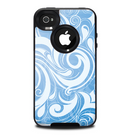 The Vector Blue Abstract Swirly Design Skin for the iPhone 4-4s OtterBox Commuter Case