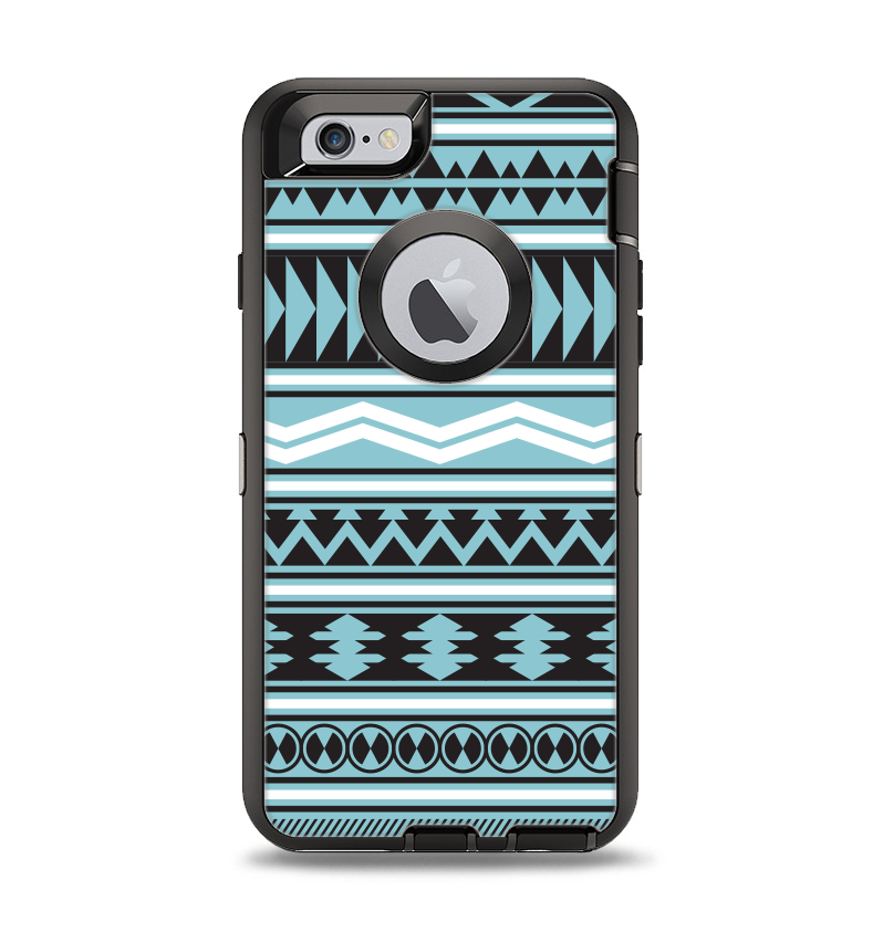 The Vector Blue & Black Aztec Pattern V2 Apple iPhone 6 Otterbox Defen ...