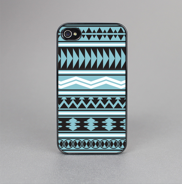 The Vector Blue & Black Aztec Pattern V2 Skin-Sert for the Apple iPhone 4-4s Skin-Sert Case