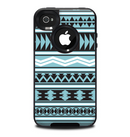 The Vector Blue & Black Aztec Pattern V2 Skin for the iPhone 4-4s OtterBox Commuter Case