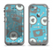 The Vector Blue & Gray Coffee Hearts Pattern Apple iPhone 5c LifeProof Fre Case Skin Set
