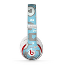 The Vector Blue & Gray Coffee Hearts Pattern Skin for the Beats by Dre Studio (2013+ Version) Headphones