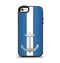 The Vector Blue and Gray Anchor with White Stripe Apple iPhone 5-5s Otterbox Symmetry Case Skin Set