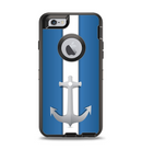 The Vector Blue and Gray Anchor with White Stripe Apple iPhone 6 Otterbox Defender Case Skin Set