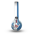 The Vector Blue and Gray Anchor with White Stripe Skin for the Beats by Dre Mixr Headphones