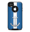The Vector Blue and Gray Anchor with White Stripe Skin for the iPhone 4-4s OtterBox Commuter Case
