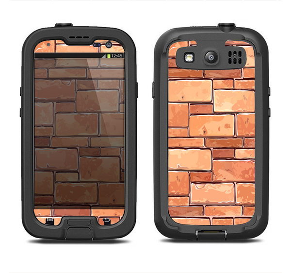 The Vector Brick Wall Slabs Samsung Galaxy S3 LifeProof Fre Case Skin Set