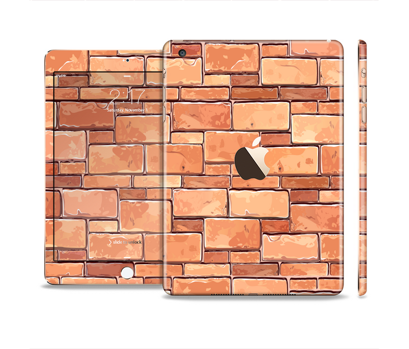 The Vector Brick Wall Slabs Full Body Skin Set for the Apple iPad Mini 3