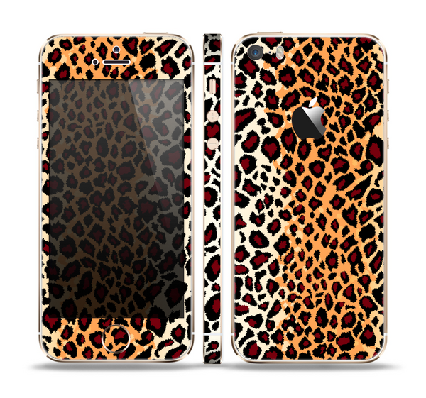 The Vector Brown Leopard Print Skin Set for the Apple iPhone 5s