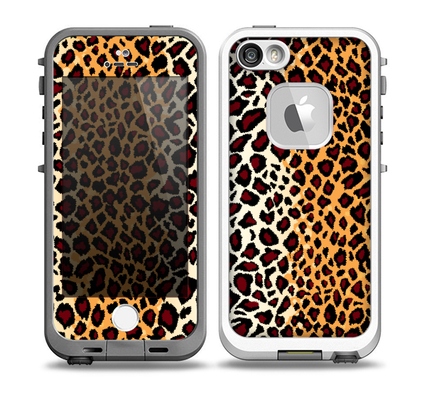 The Vector Brown Leopard Print Skin for the iPhone 5-5s fre LifeProof Case