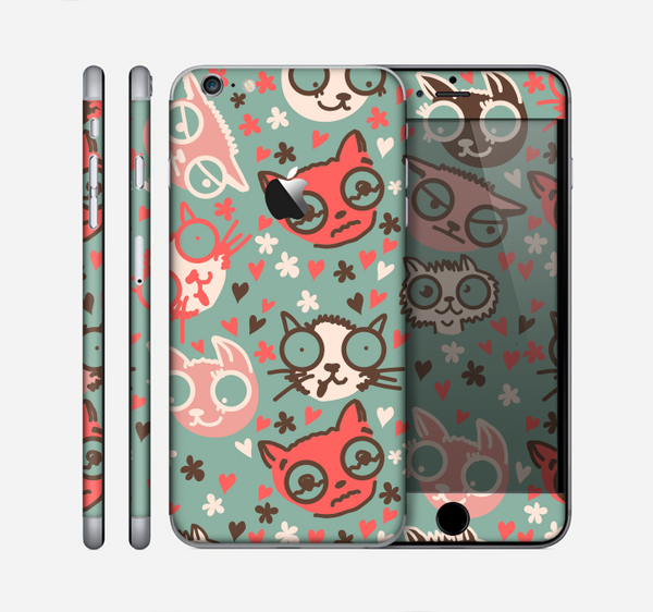 The Vector Cat Faced Collage Skin for the Apple iPhone 6 Plus
