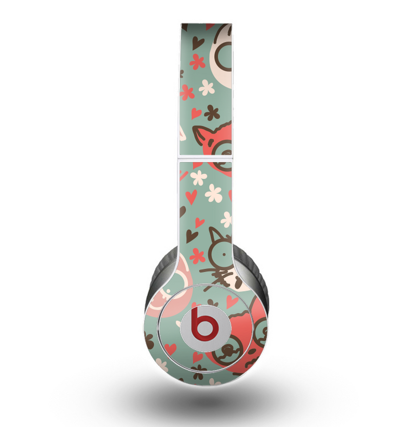 The Vector Cat Faced Collage Skin for the Beats by Dre Original Solo-Solo HD Headphones
