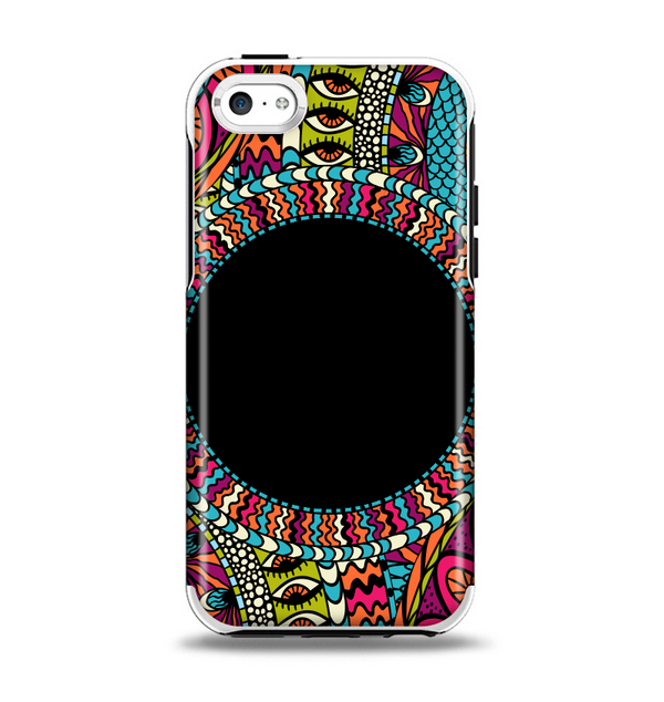 The Vector Colored Aztec Pattern WIth Black Connect Point Apple iPhone 5c Otterbox Symmetry Case Skin Set