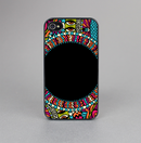 The Vector Colored Aztec Pattern WIth Black Connect Point Skin-Sert for the Apple iPhone 4-4s Skin-Sert Case