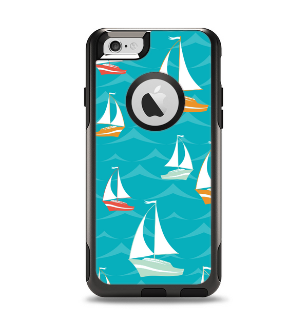 The Vector Colored Sailboats Apple iPhone 6 Otterbox Commuter Case Skin Set