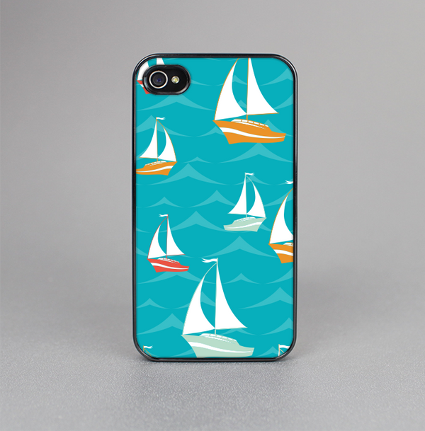 The Vector Colored Sailboats Skin-Sert for the Apple iPhone 4-4s Skin-Sert Case