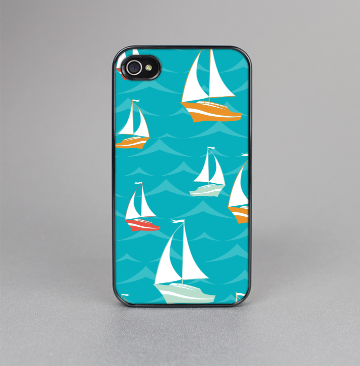 The Vector Colored Sailboats Skin-Sert for the Apple iPhone 4-4s Skin-Sert Case