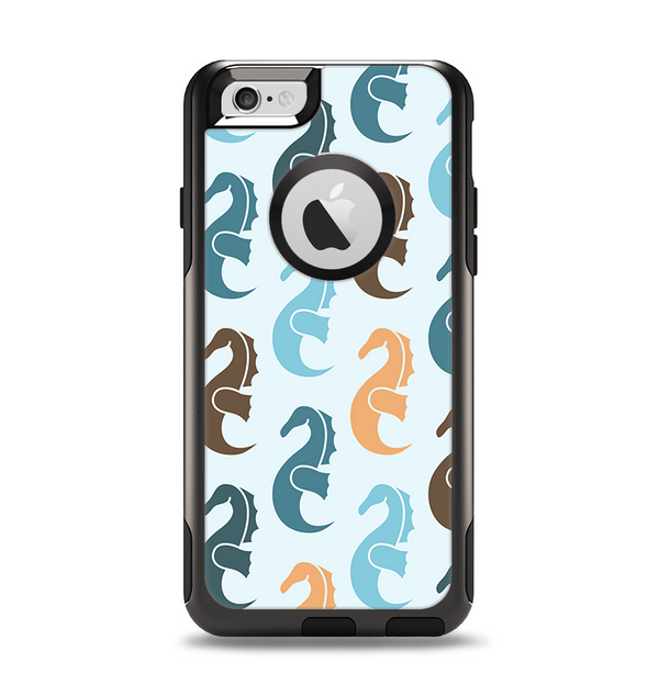 The Vector Colored Seahorses V1 Apple iPhone 6 Otterbox Commuter Case Skin Set