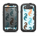 The Vector Colored Seahorses V1 Samsung Galaxy S3 LifeProof Fre Case Skin Set