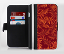 The Vector Fall Red Branches Ink-Fuzed Leather Folding Wallet Credit-Card Case for the Apple iPhone 6/6s, 6/6s Plus, 5/5s and 5c
