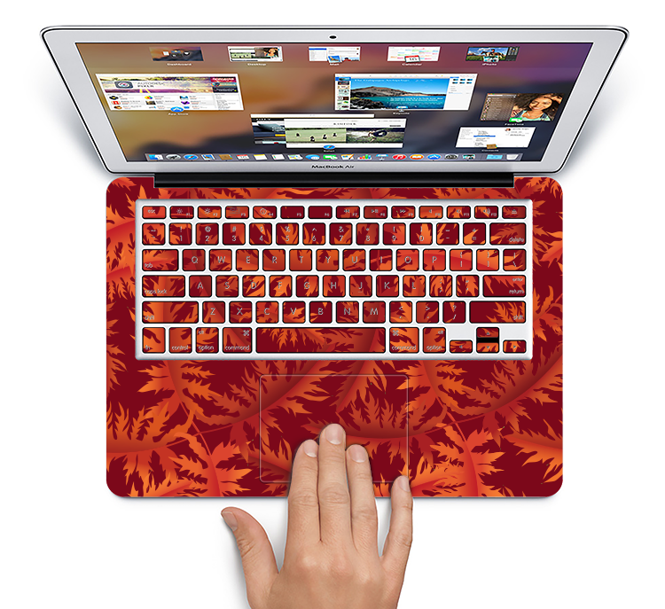 The Vector Fall Red Branches Skin Set for the Apple MacBook Pro 15" with Retina Display