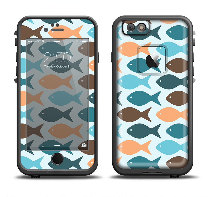 The Vector Fishies V1 Apple iPhone 6/6s Plus LifeProof Fre Case Skin Set