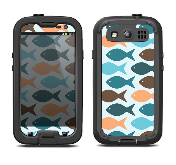 The Vector Fishies V1 Samsung Galaxy S3 LifeProof Fre Case Skin Set