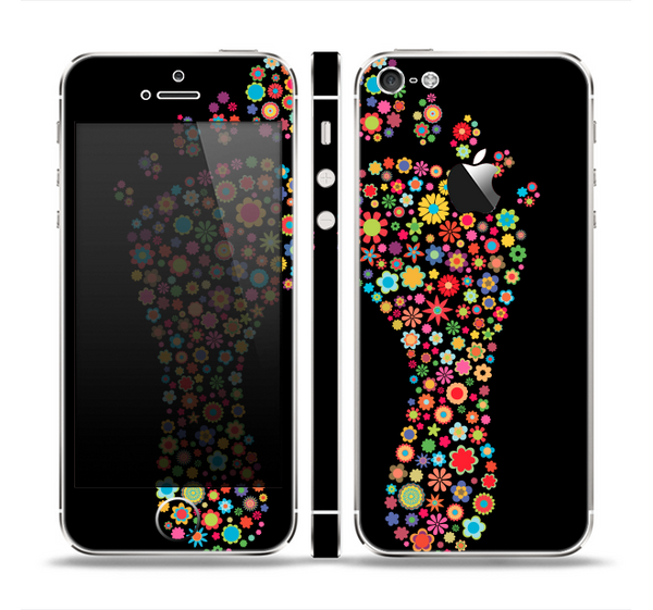 The Vector Floral Feet Icon Collage Skin Set for the Apple iPhone 5