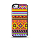 The Vector Gold & Purple Aztec Pattern V32 Apple iPhone 5-5s Otterbox Symmetry Case Skin Set