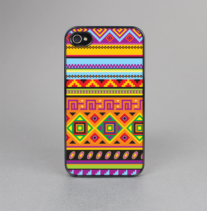 The Vector Gold & Purple Aztec Pattern V32 Skin-Sert for the Apple iPhone 4-4s Skin-Sert Case