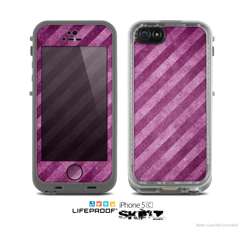 The Vector Grunge Purple Striped Skin for the Apple iPhone 5c LifeProof Case