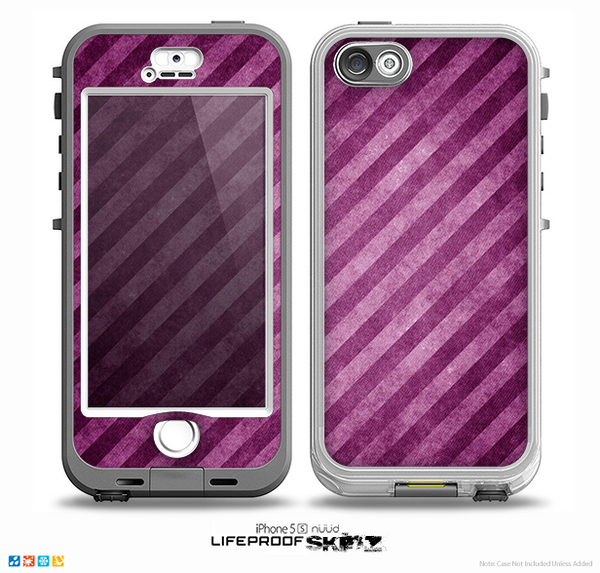 The Vector Grunge Purple Striped Skin for the iPhone 5-5s NUUD LifeProof Case