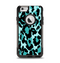The Vector Hot Turquoise Cheetah Print Apple iPhone 6 Otterbox Commuter Case Skin Set